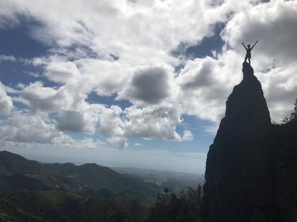 Maya Kumits sport climbing Vertigo in Puerto Rico
