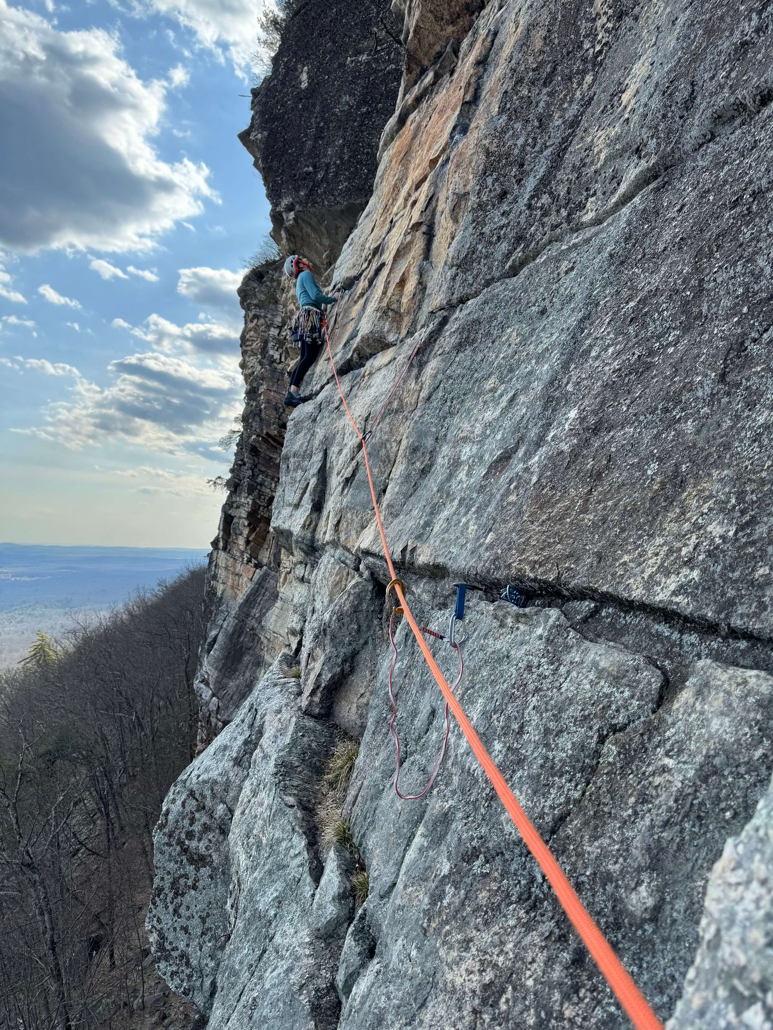 Maya Kumits trad climbing Yellow Ridge at the Gunks, New York